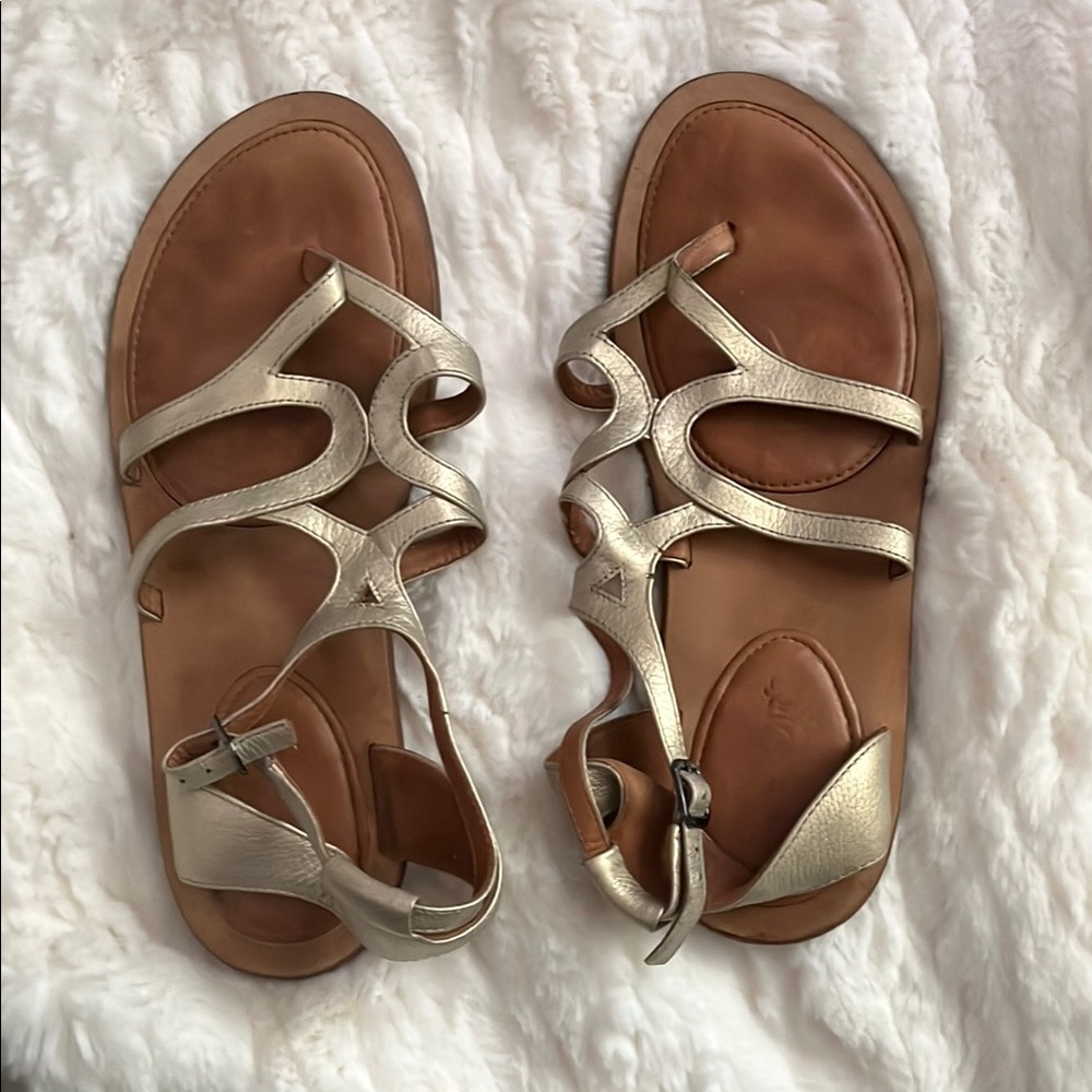 Elegant Silver and Tan Women's Sandals